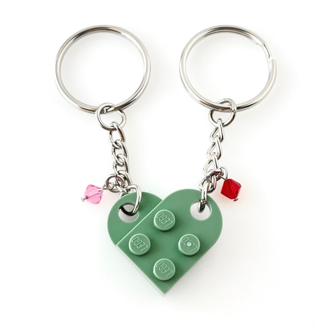 Heart Keychain Set - Made with Authentic LEGO® Bricks, Matching Friendship  Gift for Couples, Best Friends - High Quality & Durable, USA-made